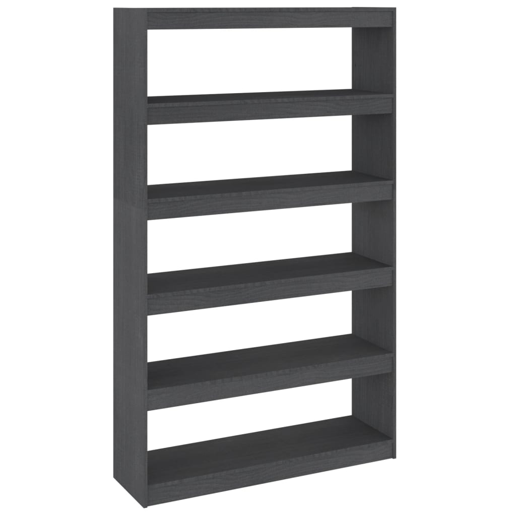 Boekenkast/kamerscherm 100x30x167,5 cm massief grenenhout grijs 100 x 30 x 167.5 cm Grijs