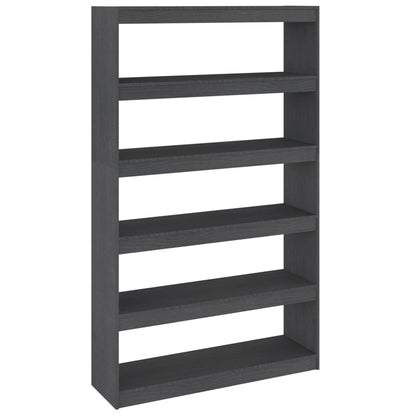 Boekenkast/kamerscherm 100x30x167,5 cm massief grenenhout grijs 100 x 30 x 167.5 cm Grijs