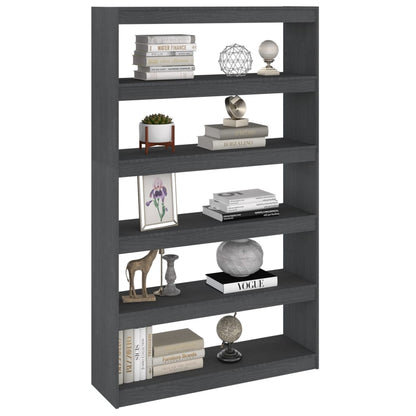 Boekenkast/kamerscherm 100x30x167,5 cm massief grenenhout grijs 100 x 30 x 167.5 cm Grijs