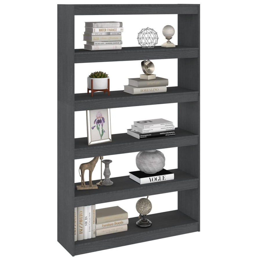 Boekenkast/kamerscherm 100x30x167,5 cm massief grenenhout grijs 100 x 30 x 167.5 cm Grijs