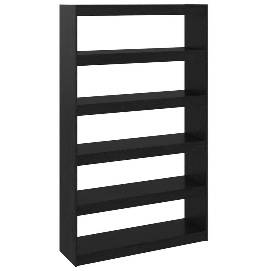 Boekenkast/kamerscherm 100x30x167,5 cm massief grenenhout zwart 100 x 30 x 167.5 cm Zwart