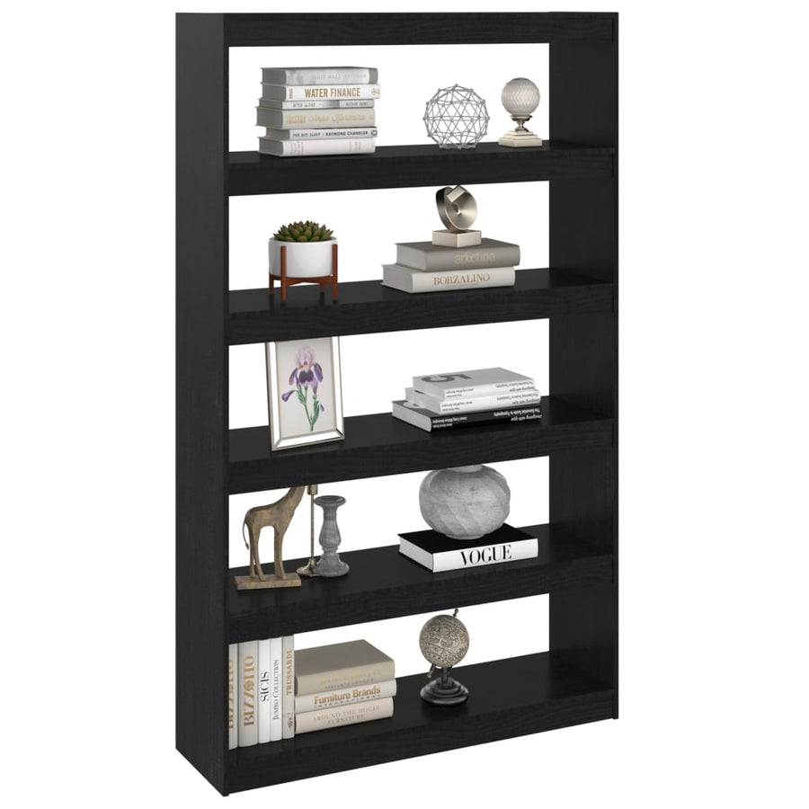 Boekenkast/kamerscherm 100x30x167,5 cm massief grenenhout zwart 100 x 30 x 167.5 cm Zwart