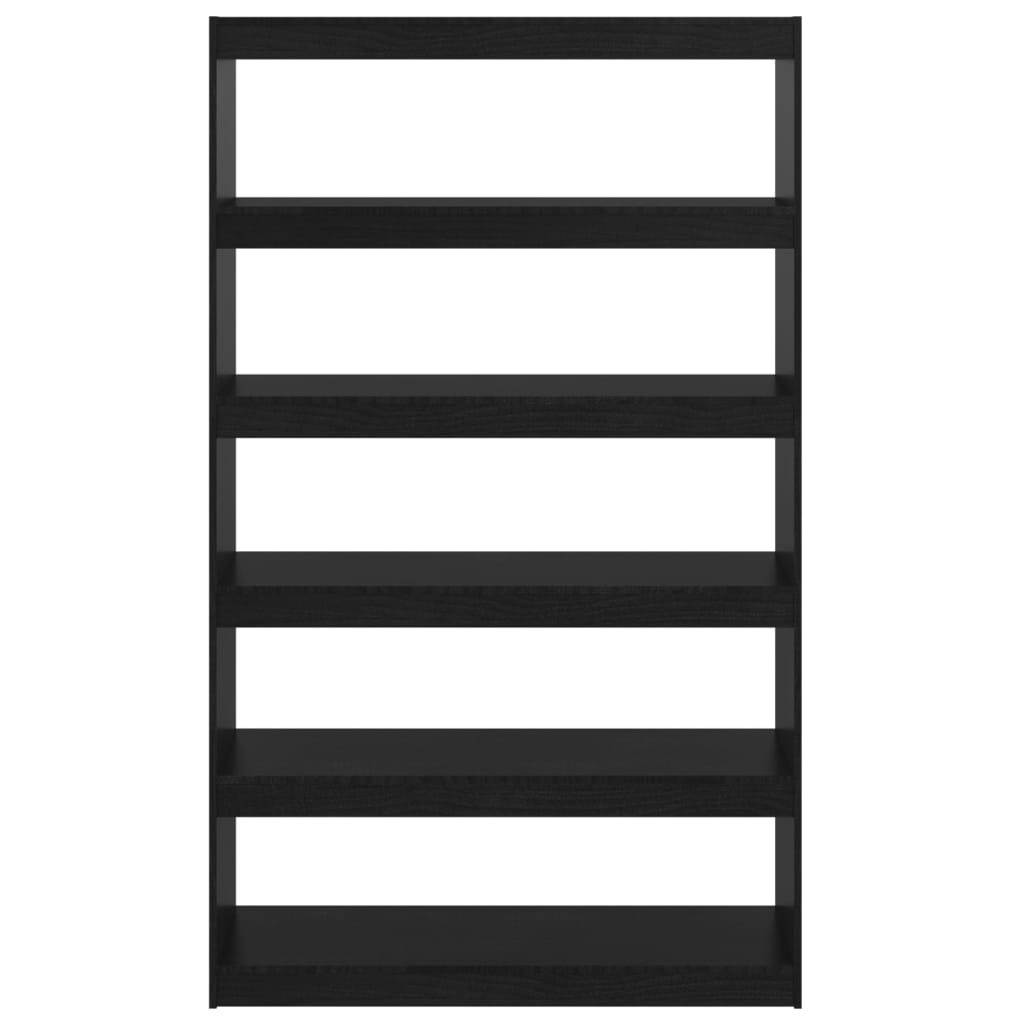 Boekenkast/kamerscherm 100x30x167,5 cm massief grenenhout zwart 100 x 30 x 167.5 cm Zwart