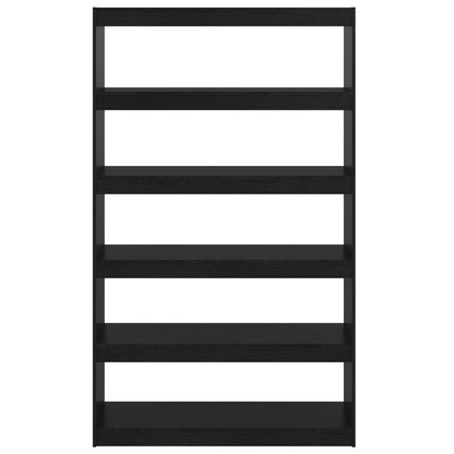 Boekenkast/kamerscherm 100x30x167,5 cm massief grenenhout zwart 100 x 30 x 167.5 cm Zwart