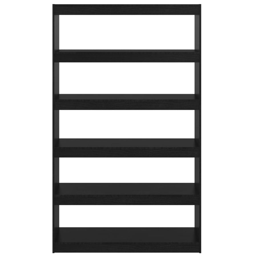 Boekenkast/kamerscherm 100x30x167,5 cm massief grenenhout zwart 100 x 30 x 167.5 cm Zwart