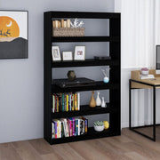 Boekenkast kamerscherm 100x30x167,5 cm massief grenenhout zwart