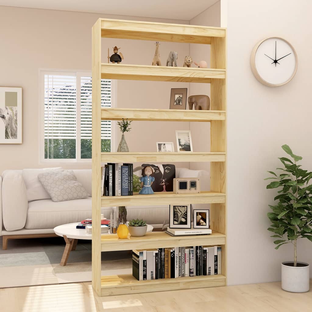 Boekenkast / kamerscherm 100x30x200 cm massief grenenhout 100 x 30 x 200 cm Naturel