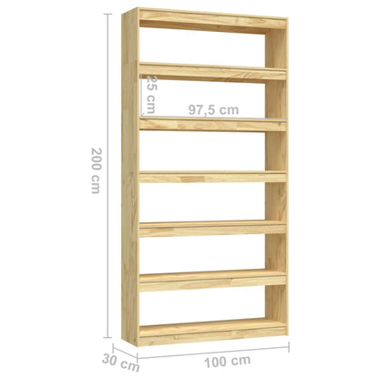 Boekenkast / kamerscherm 100x30x200 cm massief grenenhout 100 x 30 x 200 cm Naturel