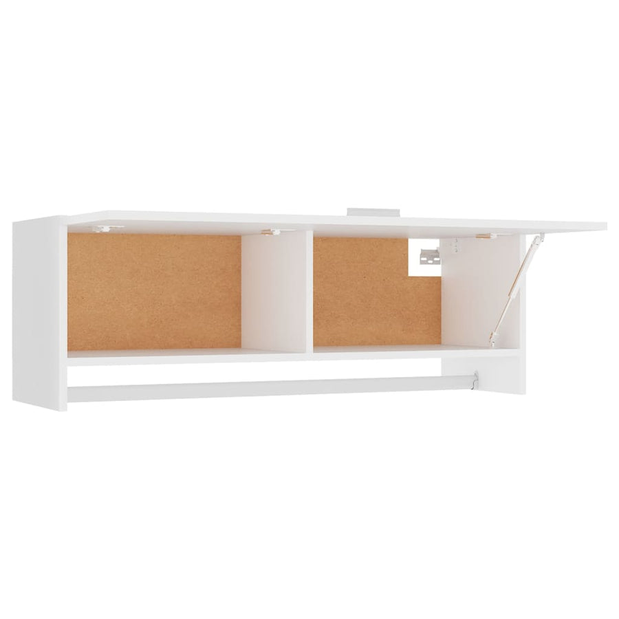 Kledingkast 100x32,5x35 cm bewerkt hout wit Wit