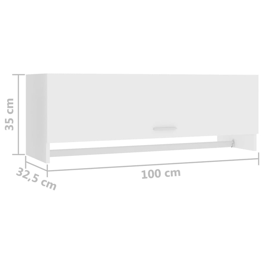 Kledingkast 100x32,5x35 cm bewerkt hout wit Wit