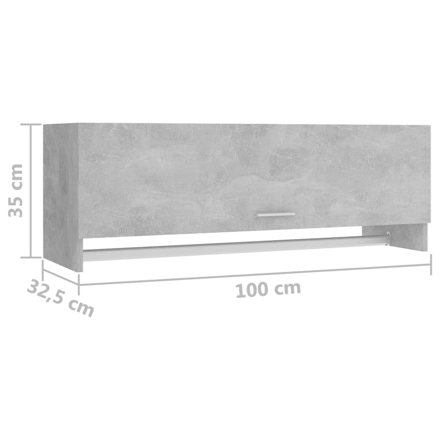 Kledingkast 00X32,5X35 Cm Spaanplaat Betongrijs