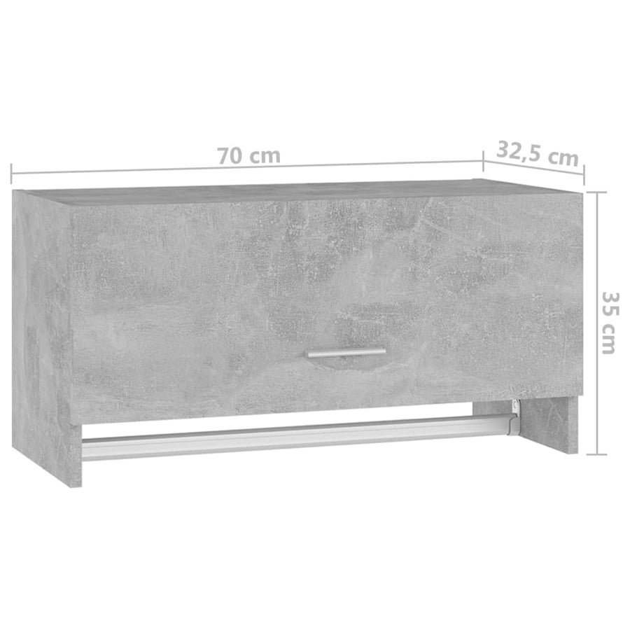 Kledingkast 70X32,5X35 Cm Spaanplaat Betongrijs