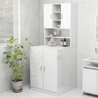 Washing machine cabinet 70.5x25.5x90 cm high gloss white