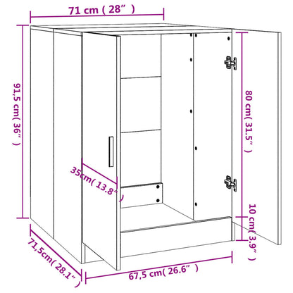 Wasmachinekast 71x71,5x91,5 cm hoogglans wit Hoogglans wit