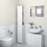 Badkamerkast 25x26,5x170 cm wit bewerkt hout
