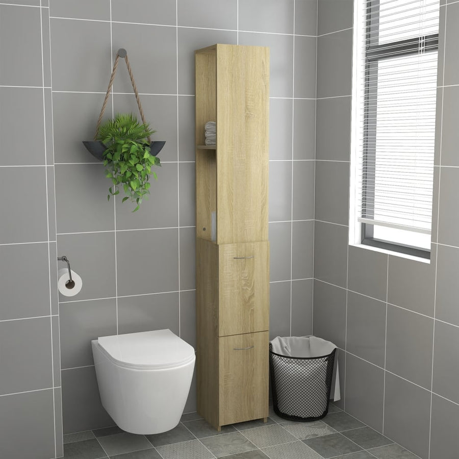 Badkamerkast 25X26,5X70 Cm Bewerkt Hout Kleurig Sonoma eiken