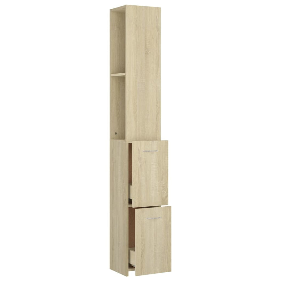 Badkamerkast 25X26,5X70 Cm Bewerkt Hout Kleurig Sonoma eiken
