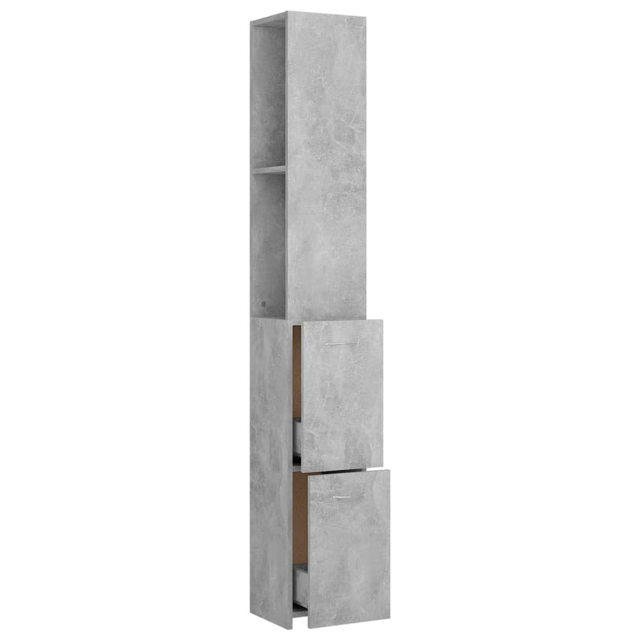 Badkamerkast 25X26,5X70 Cm Bewerkt Hout Betongrijs