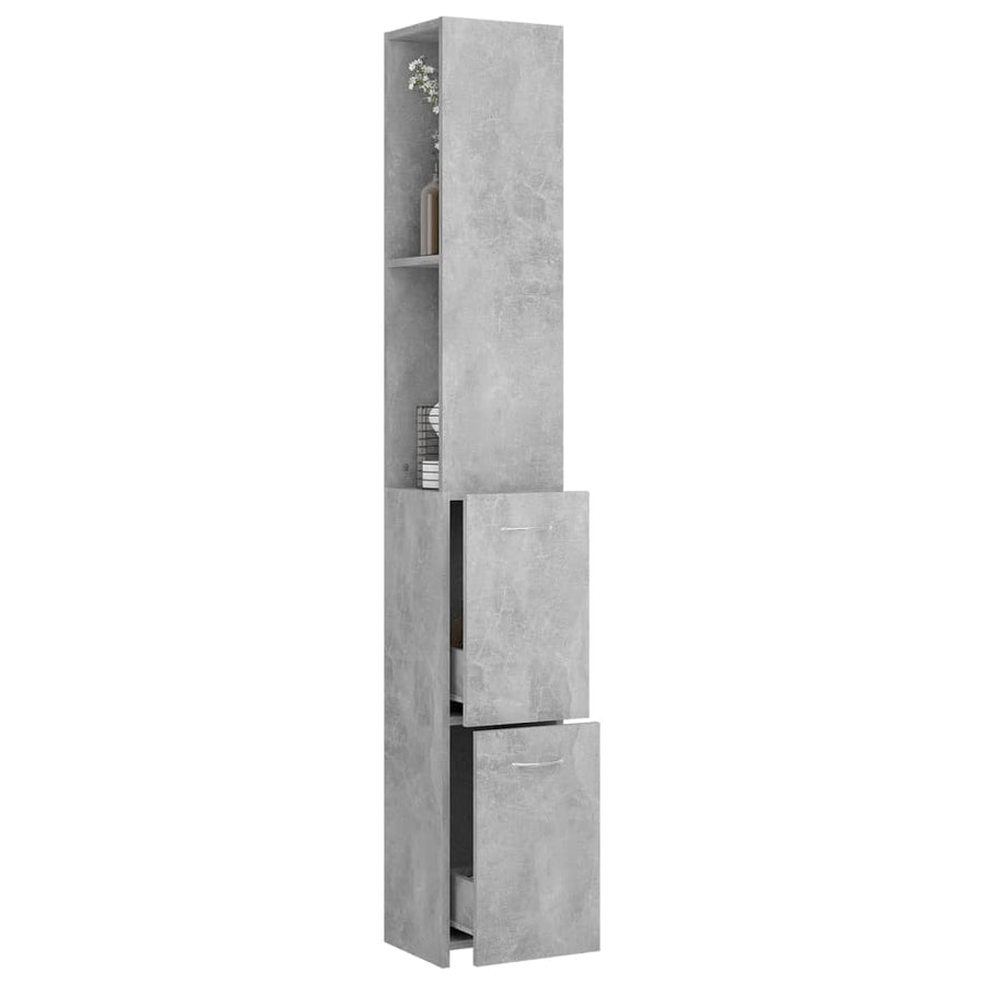 Badkamerkast 25X26,5X70 Cm Bewerkt Hout Betongrijs