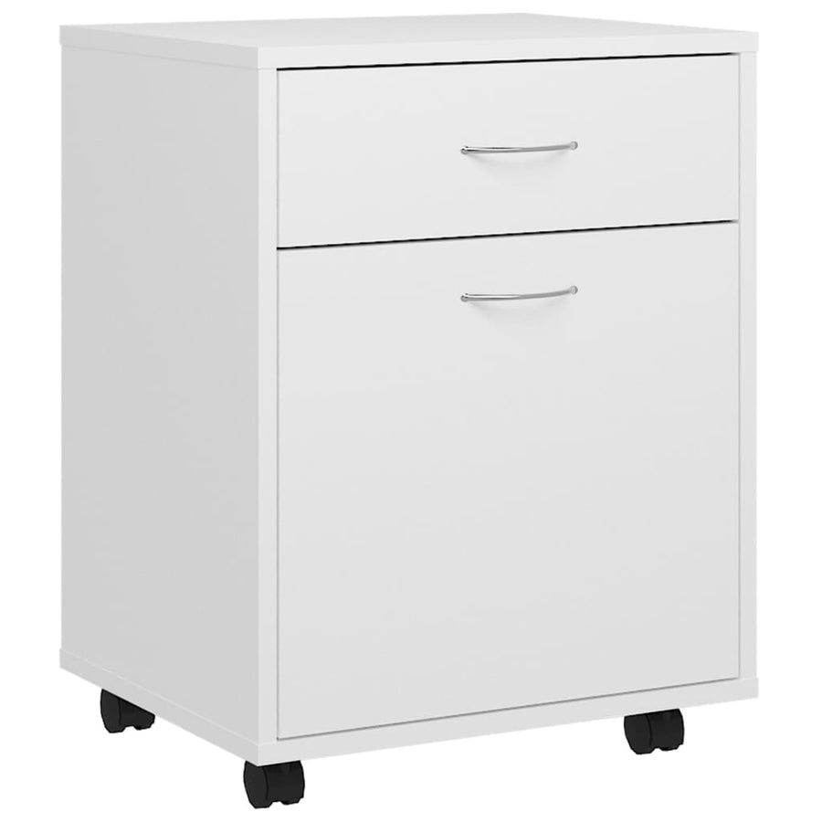 Kast Verrijdbaar 45X38X54 Cm Bewerkt Hout Wit