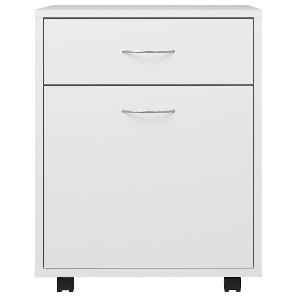 Kast Verrijdbaar 45X38X54 Cm Bewerkt Hout Wit