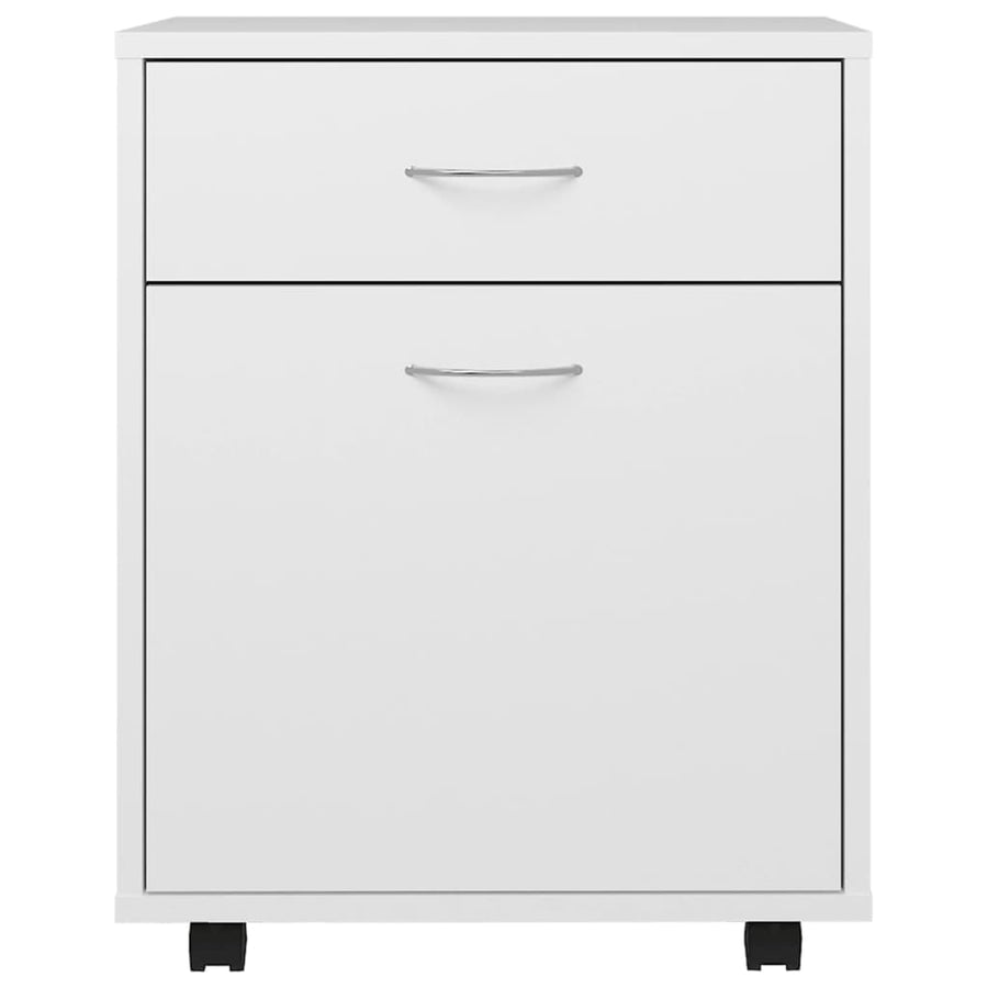 Kast Verrijdbaar 45X38X54 Cm Bewerkt Hout Wit