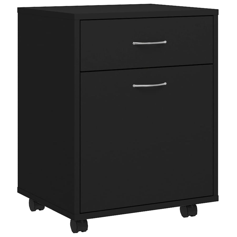 Kast Verrijdbaar 45X38X54 Cm Spaanplaat Zwart
