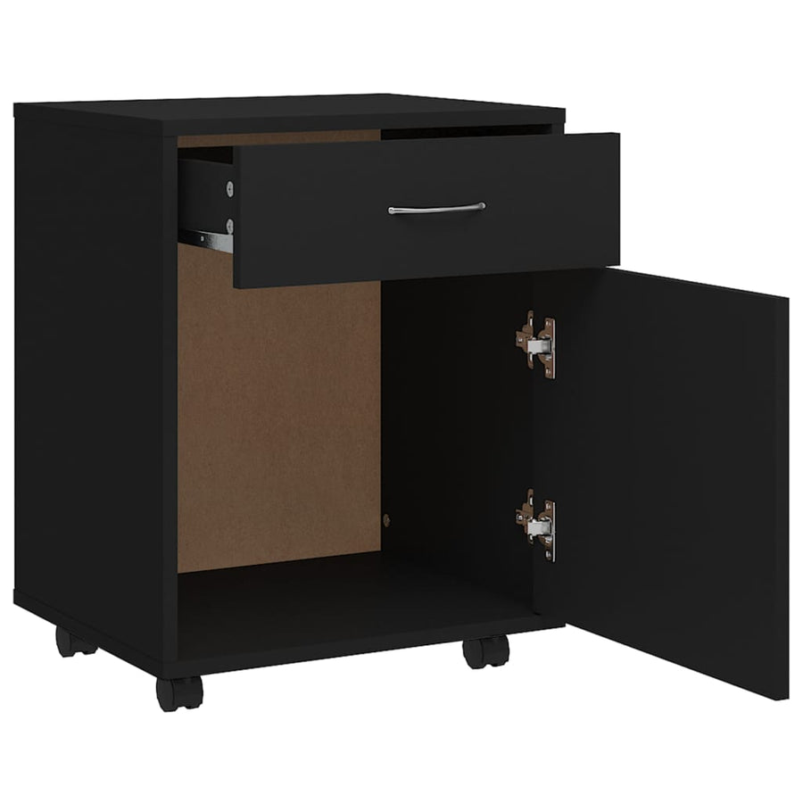 Kast Verrijdbaar 45X38X54 Cm Spaanplaat Zwart