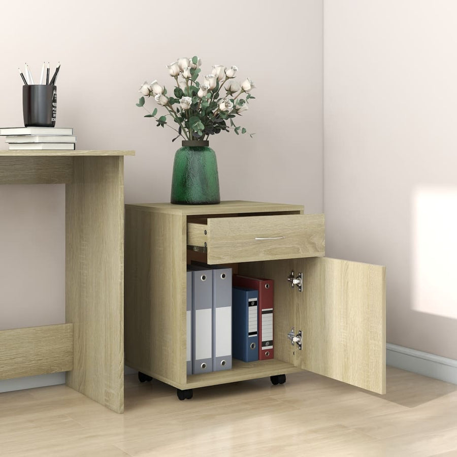 Kast verrijdbaar 45x38x54 cm spaanplaat sonoma eikenkleurig Sonoma eiken