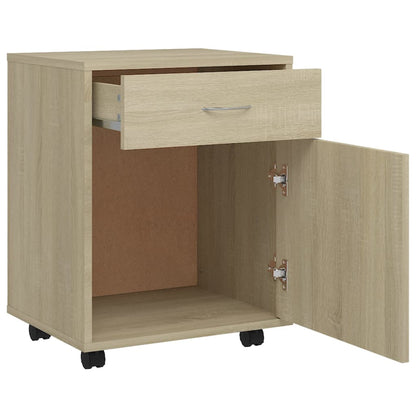 Kast verrijdbaar 45x38x54 cm spaanplaat sonoma eikenkleurig Sonoma eiken