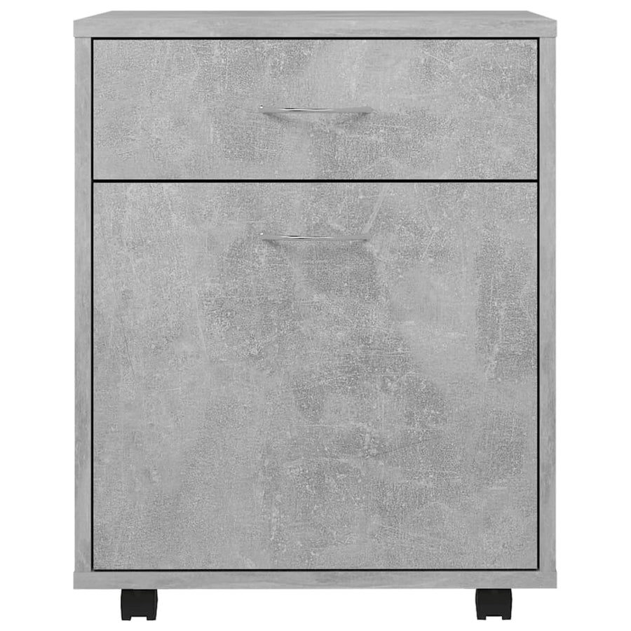 Kast verrijdbaar 45x38x54 cm spaanplaat betongrijs Betongrijs