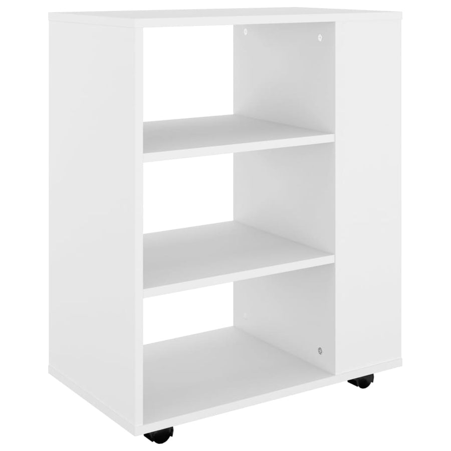 Kast Verrijdbaar 60X35X75 Cm Bewerkt Hout Wit
