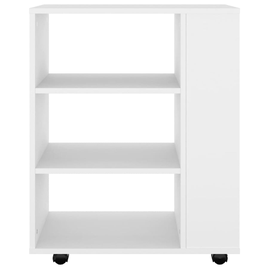 Kast Verrijdbaar 60X35X75 Cm Bewerkt Hout Wit
