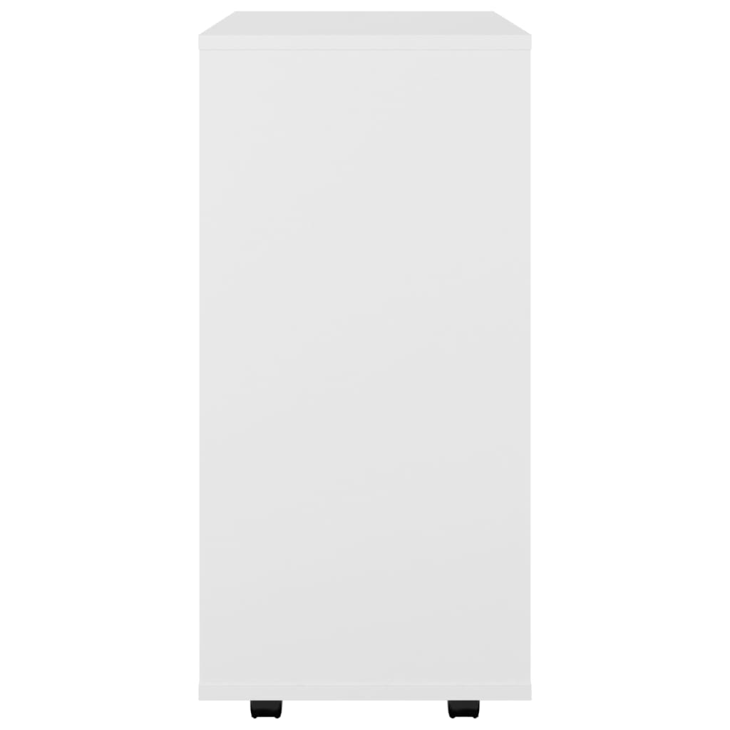 Kast Verrijdbaar 60X35X75 Cm Bewerkt Hout Wit