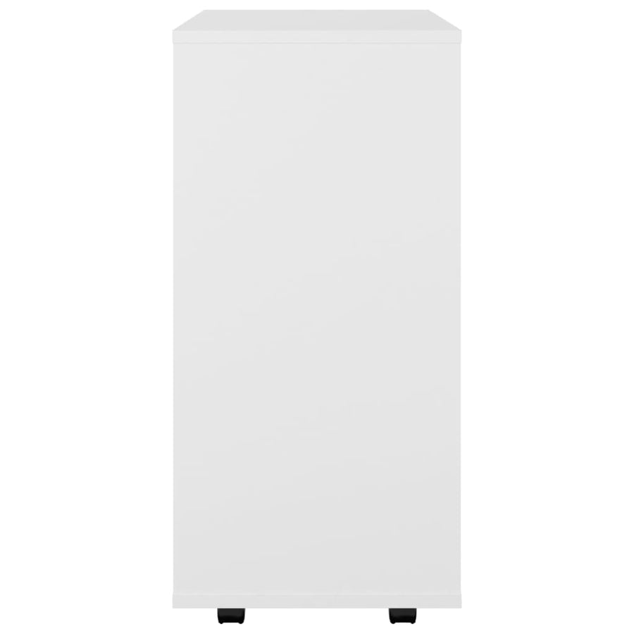 Kast Verrijdbaar 60X35X75 Cm Bewerkt Hout Wit