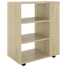 Kast Verrijdbaar 60X35X75 Cm Spaanplaat Kleurig Sonoma eiken