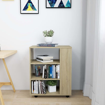 Kast Verrijdbaar 60X35X75 Cm Spaanplaat Kleurig Sonoma eiken
