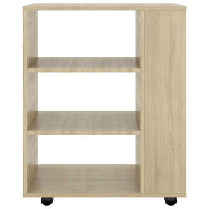 Kast Verrijdbaar 60X35X75 Cm Spaanplaat Kleurig Sonoma eiken