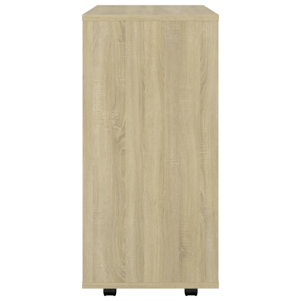 Kast Verrijdbaar 60X35X75 Cm Spaanplaat Kleurig Sonoma eiken