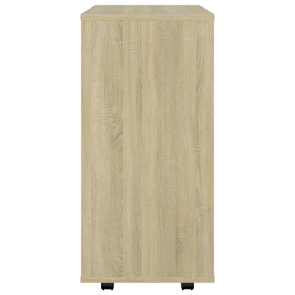 Kast Verrijdbaar 60X35X75 Cm Spaanplaat Kleurig Sonoma eiken