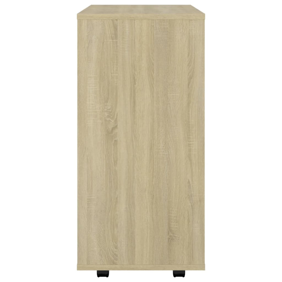 Kast Verrijdbaar 60X35X75 Cm Spaanplaat Kleurig Sonoma eiken
