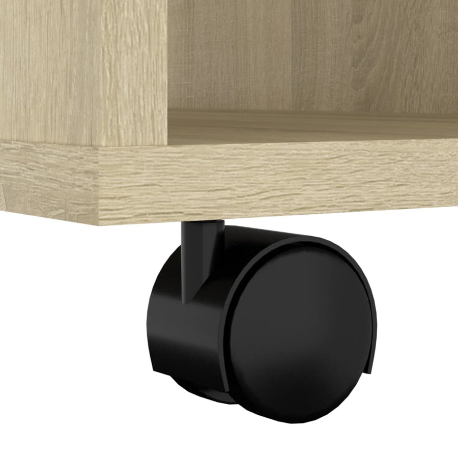 Kast Verrijdbaar 60X35X75 Cm Spaanplaat Kleurig Sonoma eiken