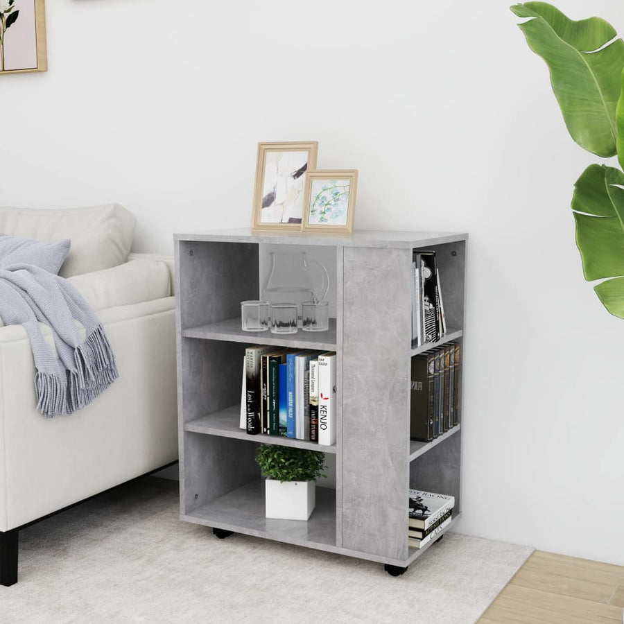 Kast Verrijdbaar 60X35X75 Cm Spaanplaat Betongrijs