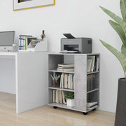 Rolkast 60x35x75 cm spaanplaat betongrijs