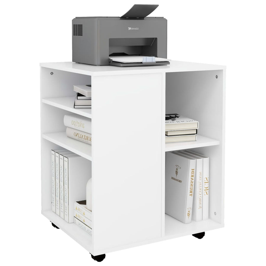 Kast verrijdbaar 60x53x72 cm spaanplaat wit Wit