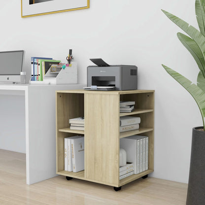 Kast Verrijdbaar 60X53X72 Cm Spaanplaat Kleurig Sonoma eiken