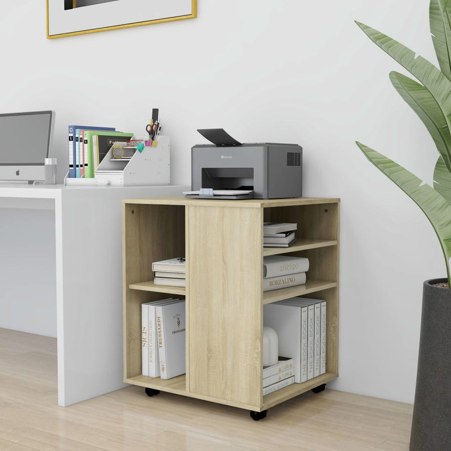 Kast Verrijdbaar 60X53X72 Cm Spaanplaat Kleurig Sonoma eiken