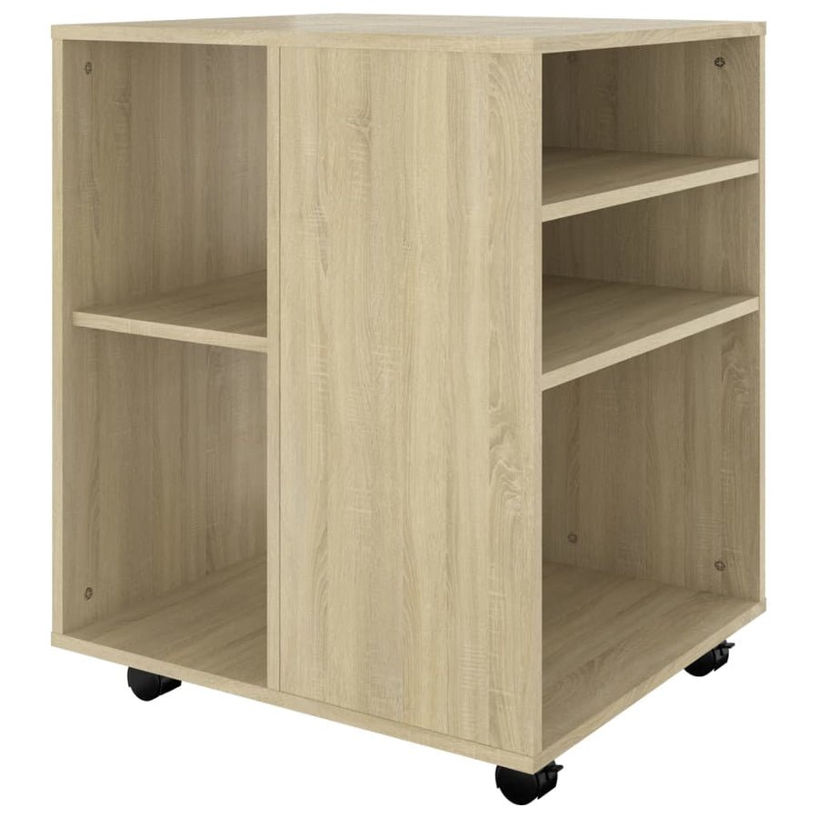 Kast Verrijdbaar 60X53X72 Cm Spaanplaat Kleurig Sonoma eiken