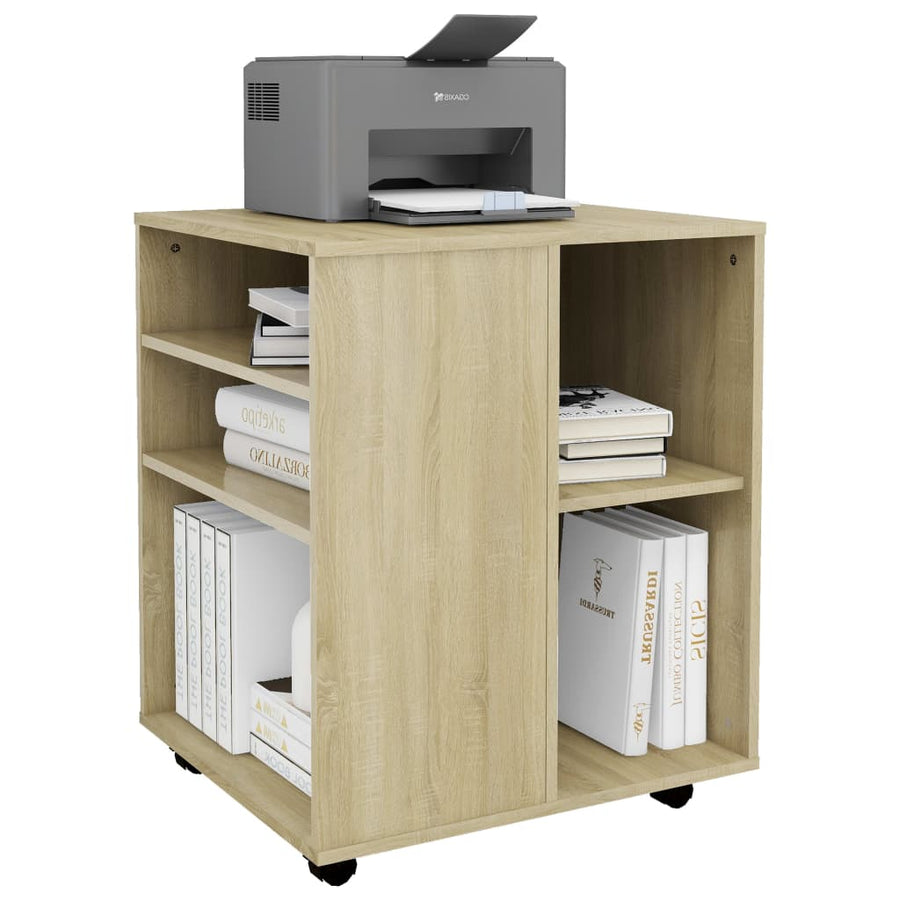 Kast Verrijdbaar 60X53X72 Cm Spaanplaat Kleurig Sonoma eiken