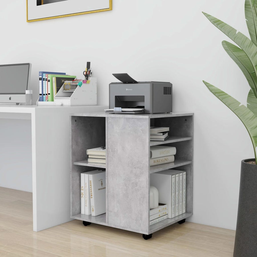 Kast Verrijdbaar 60X53X72 Cm Spaanplaat Betongrijs